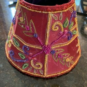 Pretty Beaded lampshade for large jar candles